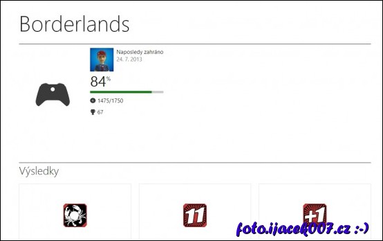 statistika hry Borderlands a získané uspěchy 
