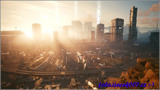 Nostalgický pohled na město na jednom z konců hry.  